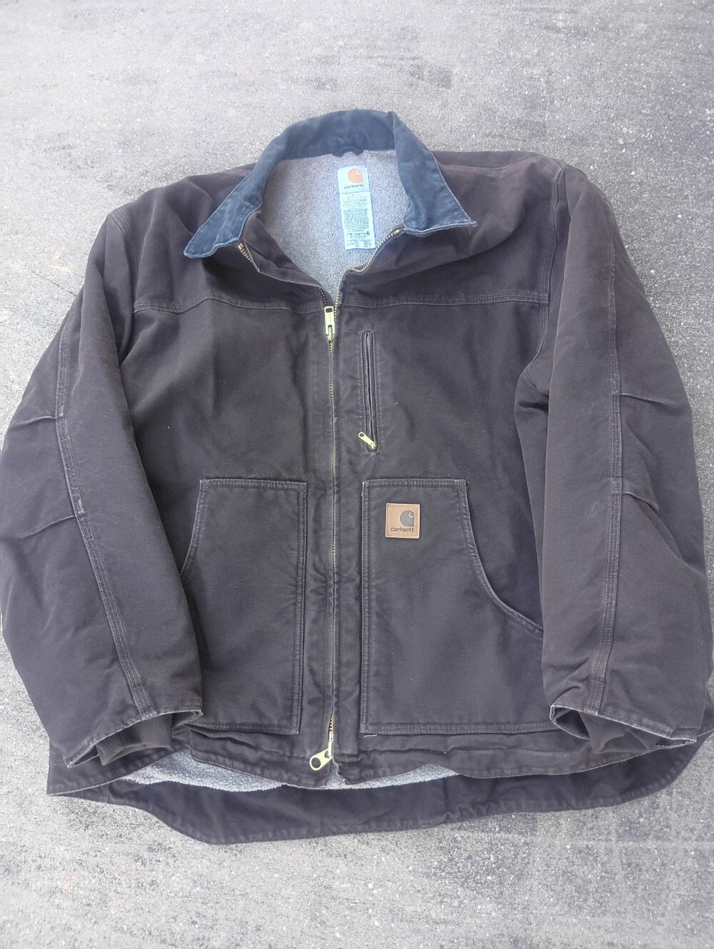 Vintage Carhartt C61 Sherpa-Lined Zip Chore Jacket Brown DKB
